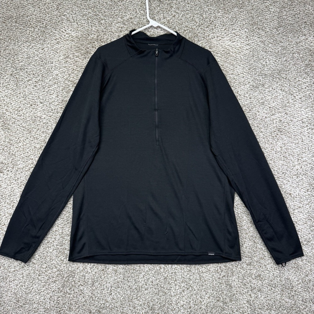 Patagonia Capilene 2 Lightweight Shirt Men's XXL 2XL Half Zip Black Base Layer